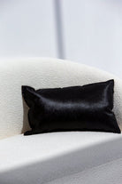 Hair On Leather Black Cushion (30x50 CM) Cushion -- Cushion With Filler RAM 