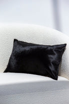 Hair On Leather Black Cushion (30x50 CM) Cushion -- Cushion With Filler RAM 