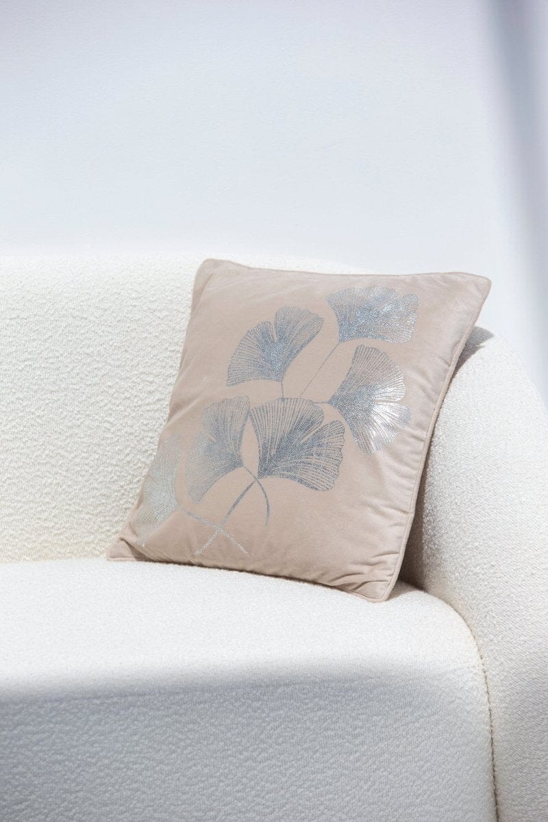 Golden Flowers Polyester Cushion Cover (45x45 CM) Cushion -- Cushion Cover RAM 