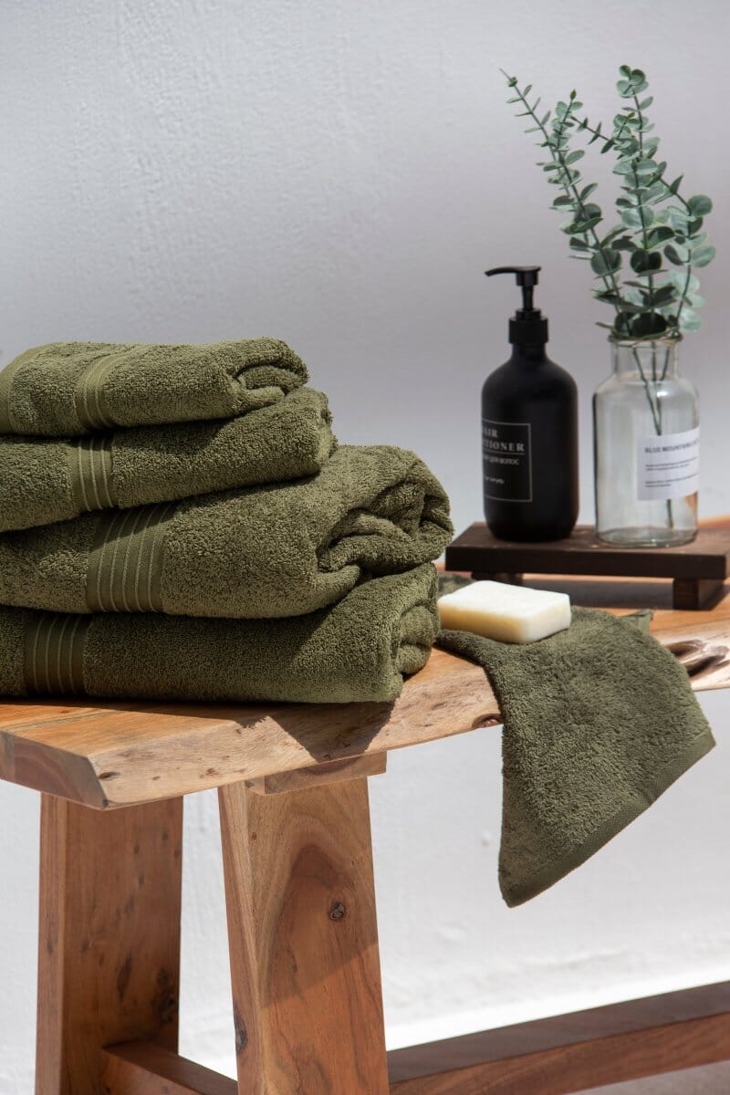 Olive Green Classic Luxury Hotel Towels  