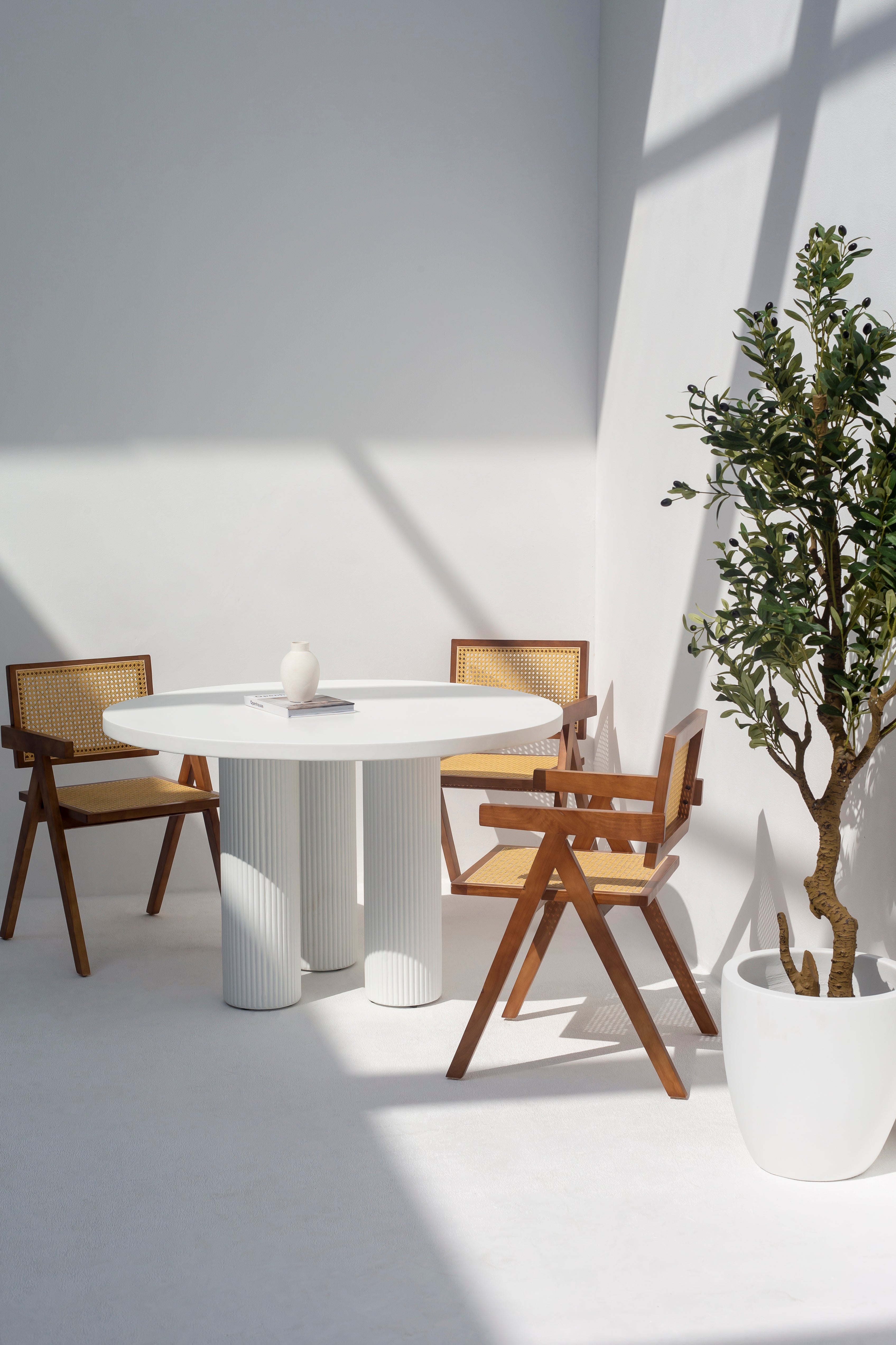 Ariel White Concrete Dining Table