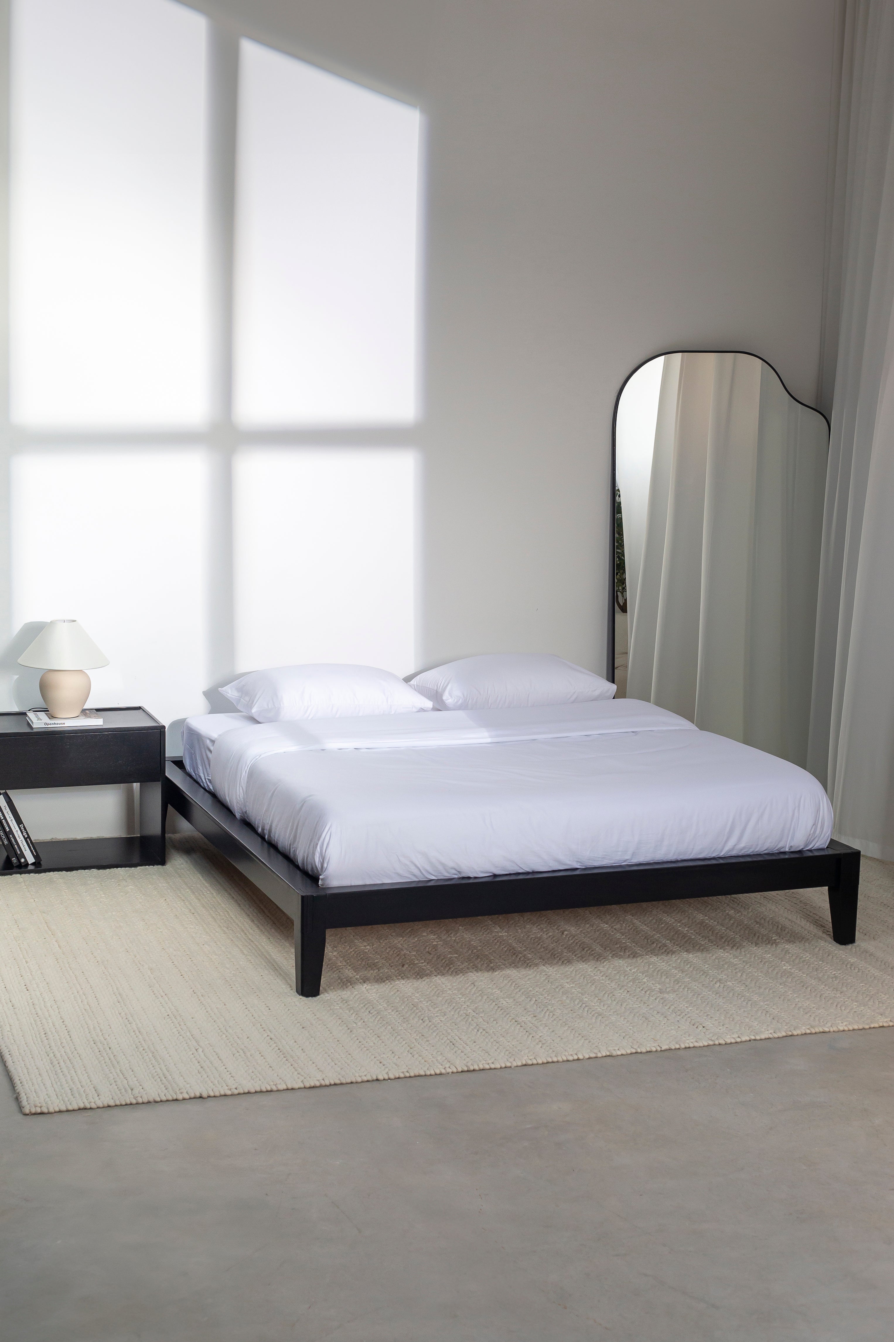 Yume Black Japanese Joinery Wood Platform Bed