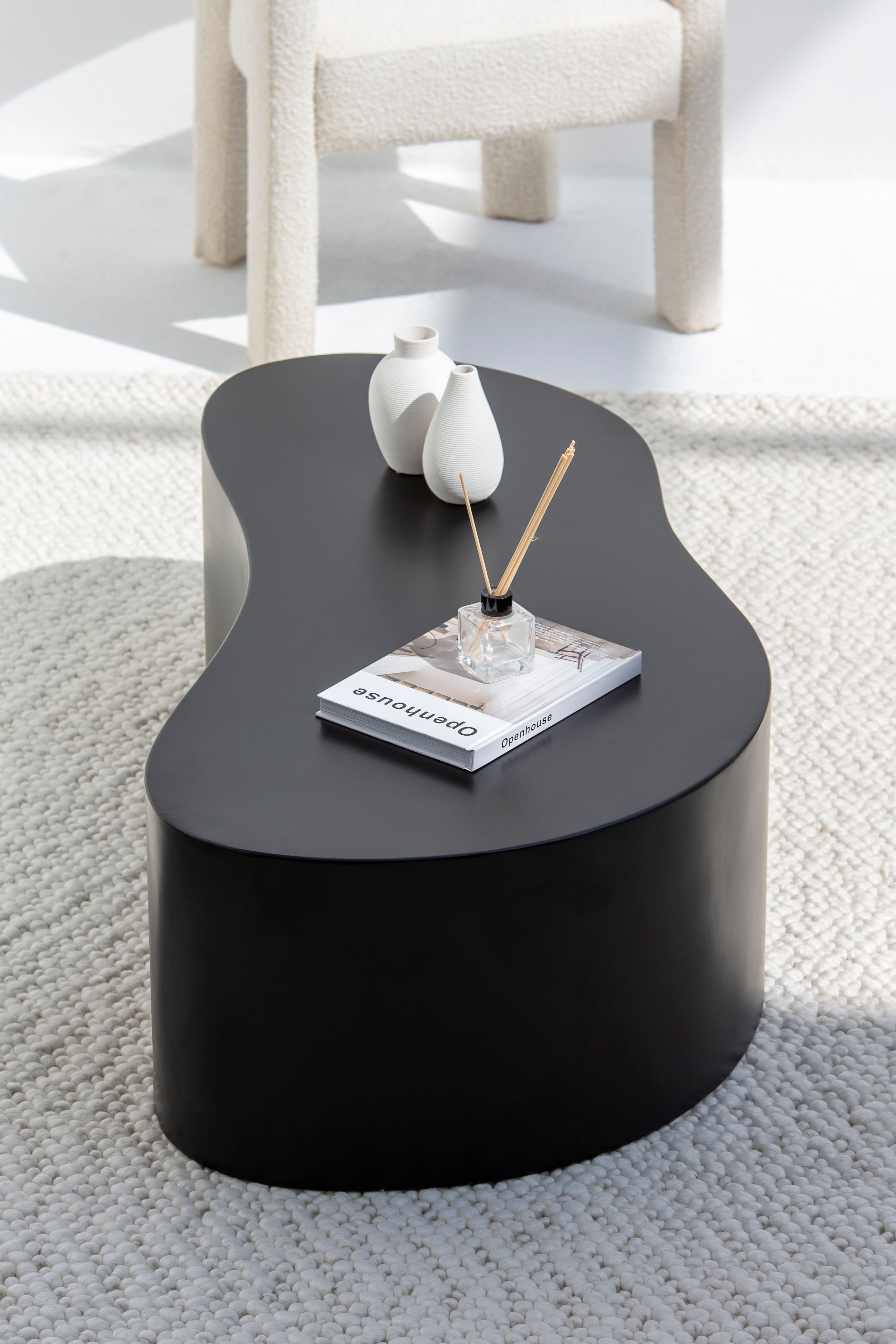 Marina Black Concrete Coffee Table