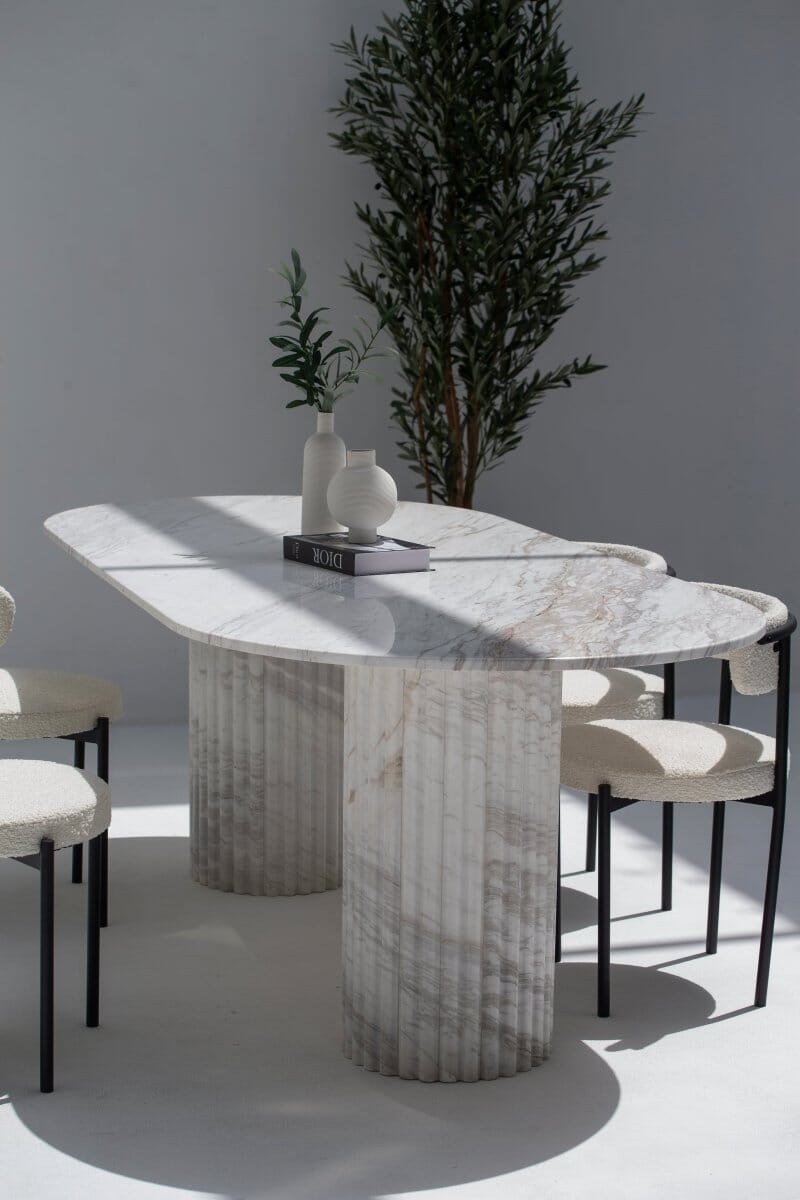 Ayla Greek Calacatta Marble Oval Dining Table (3 Sizes)