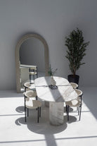 Ayla Greek Calacatta Marble Oval Dining Table 