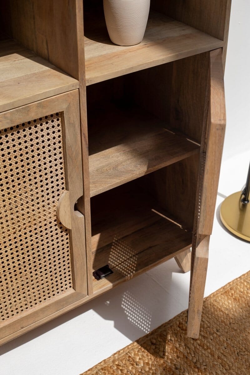 Verona Rattan Door Display Cabinet 