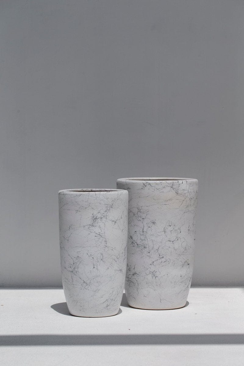 Marble Patterns White Ceramic Pot FLO 