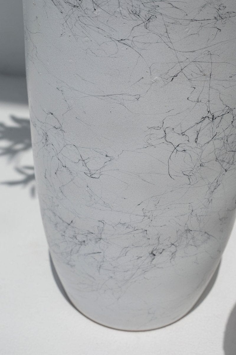 Marble Patterns White Ceramic Pot