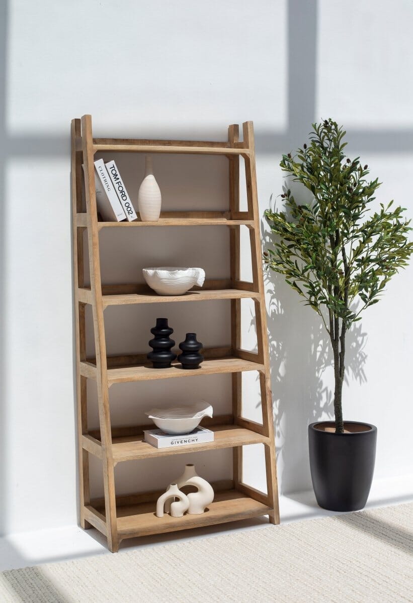 Wilfred Mango Wood Ladder Bookcase (2 Sizes) 