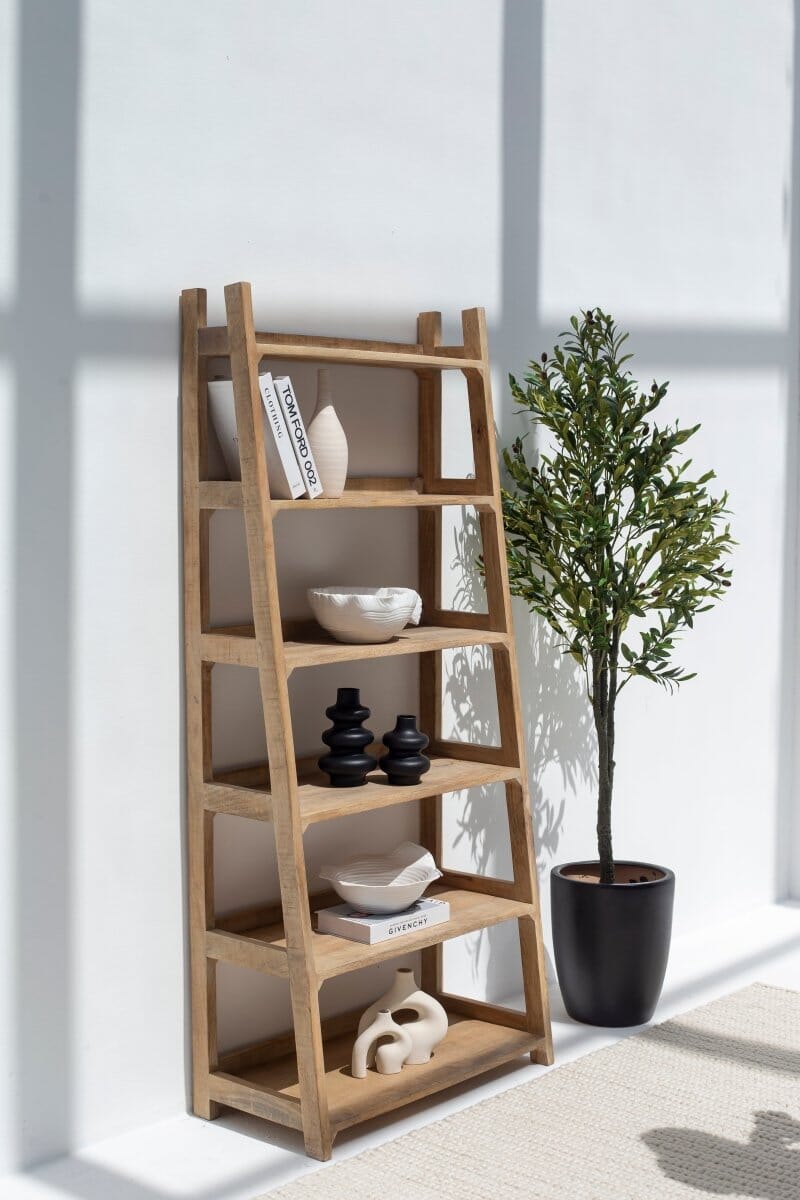 Wilfred Mango Wood Ladder Bookcase (2 Sizes) 