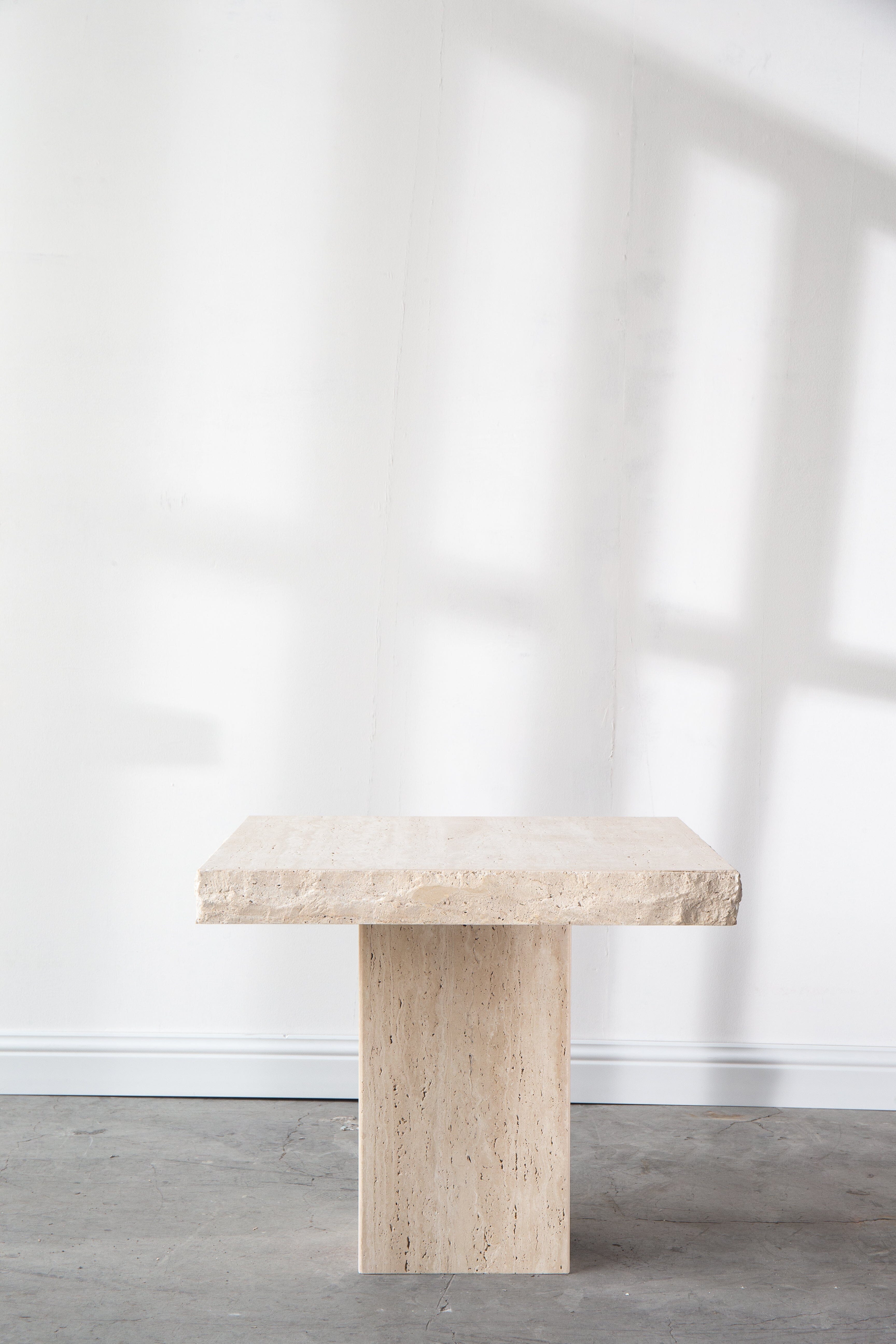 Travertine Square Top Side Table (2 Sizes) Homekode 