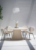 Abigail Textured White Micro Concrete Dining Table (3 Sizes) Homekode 