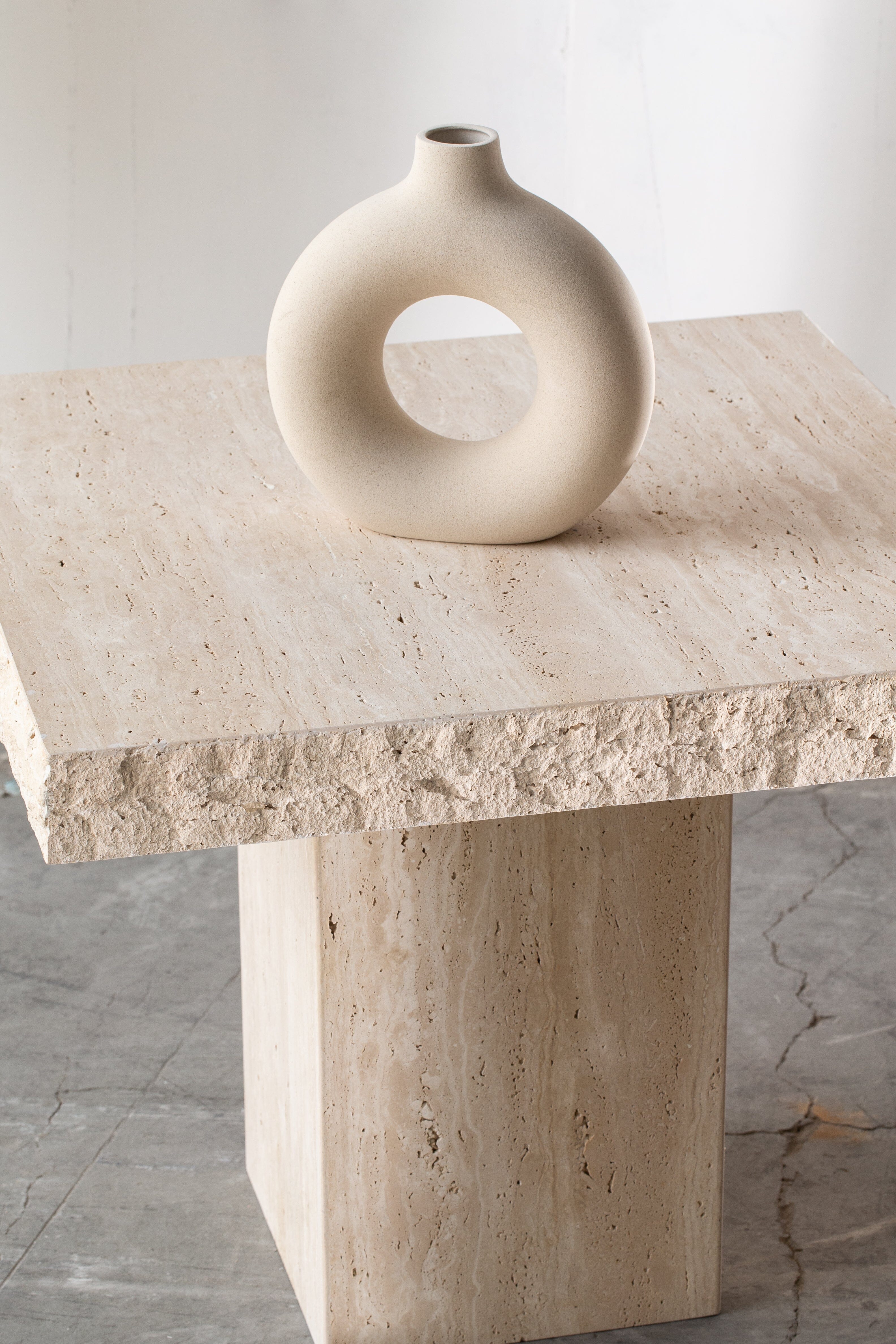 Travertine Square Top Side Table (2 Sizes) Homekode 