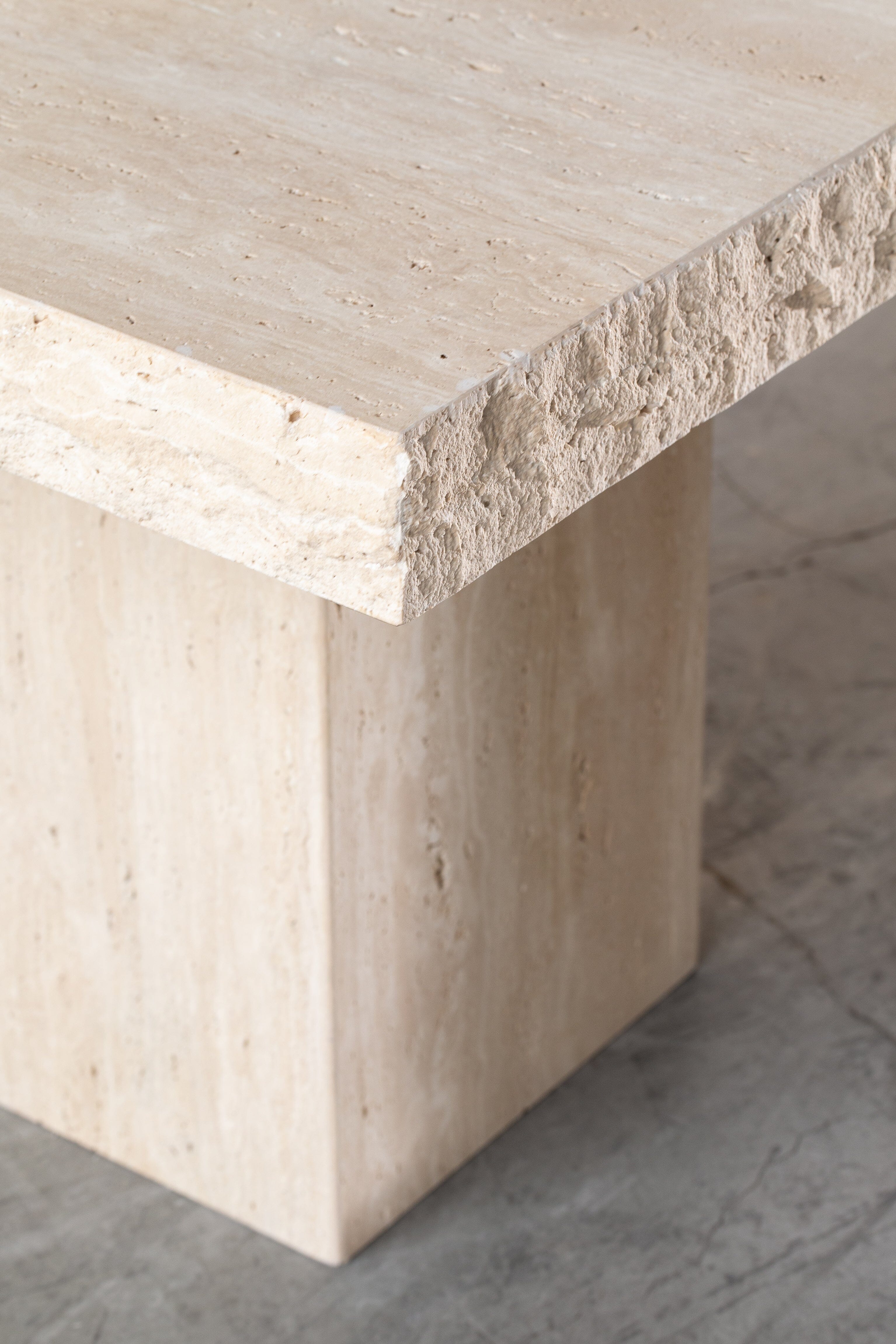 Travertine Square Top Side Table (2 Sizes) Homekode 