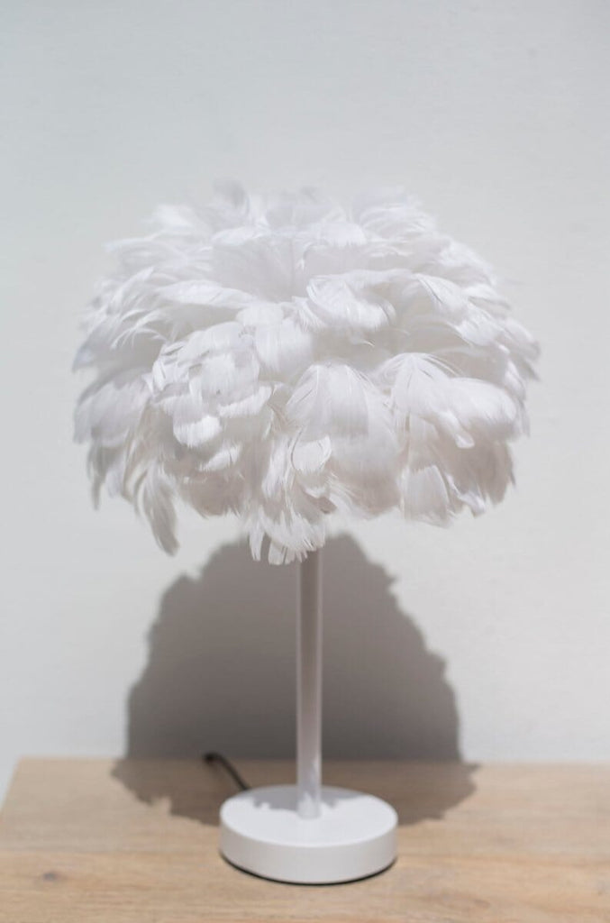 White Feather Table Lamp FAH19 
