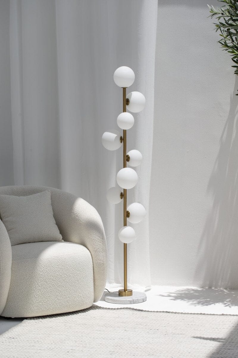 Gold Glass Bubble Floor Lamp 