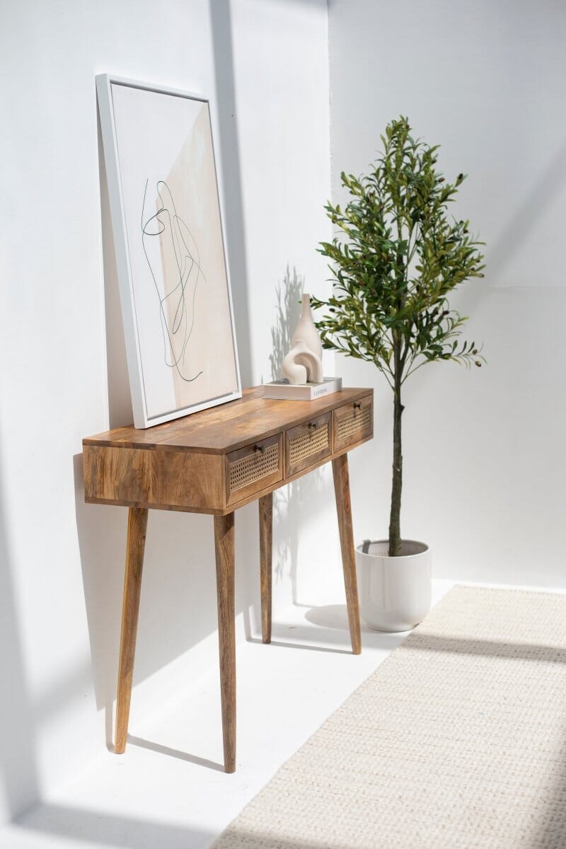 Rattan 3-Drawers Console 