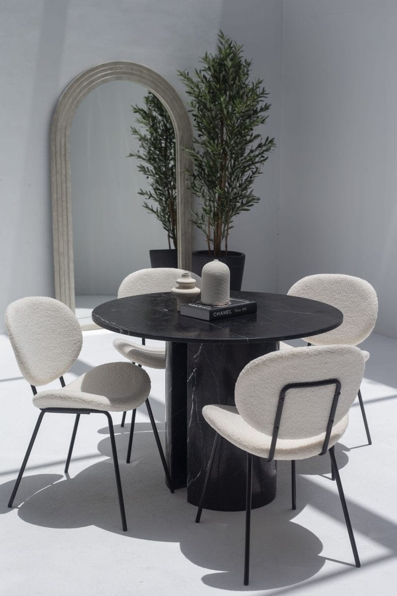 Cyrene Black Marquina Marble Dining Table (3 Sizes) MGH 