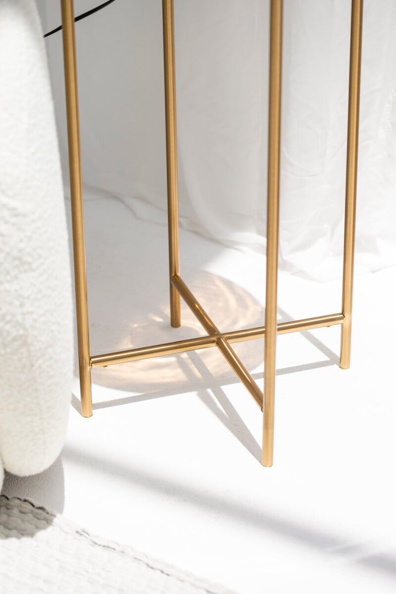 Glass Head Gold Floor Lamp 