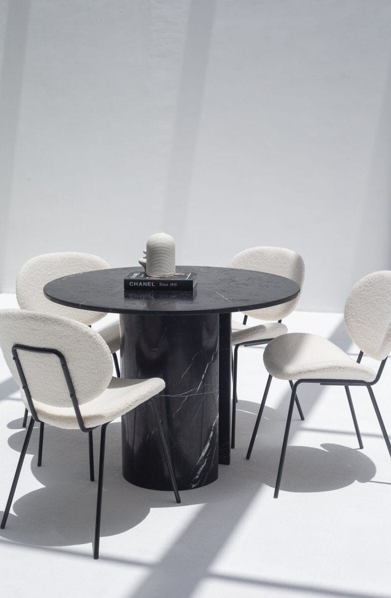 Cyrene Black Marquina Marble Dining Table (3 Sizes) 