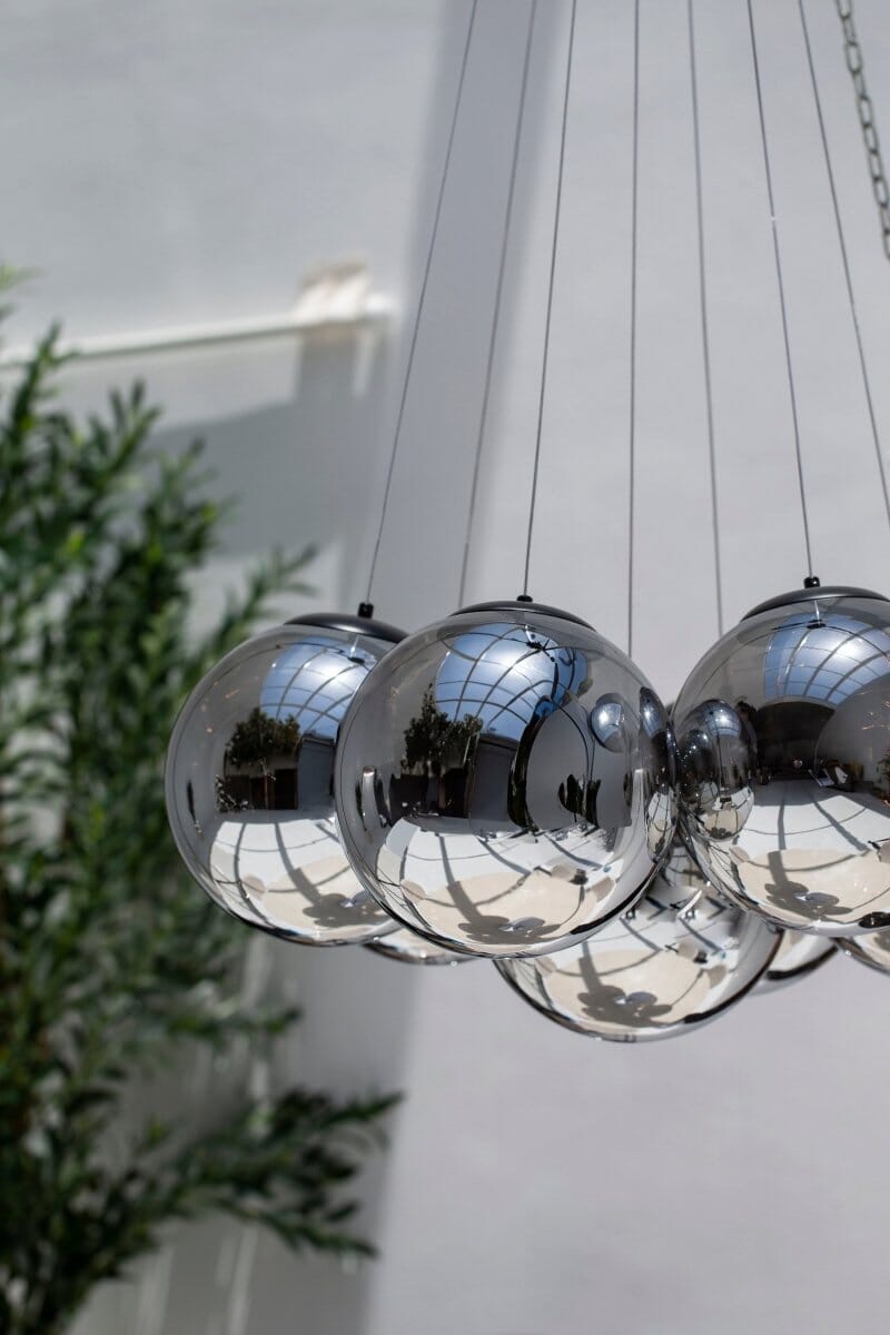 Reflected Brilliance: Mirrored Glass Orb Chandelier 