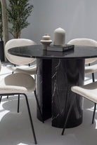 Cyrene Black Marquina Marble Dining Table (3 Sizes) MGH 