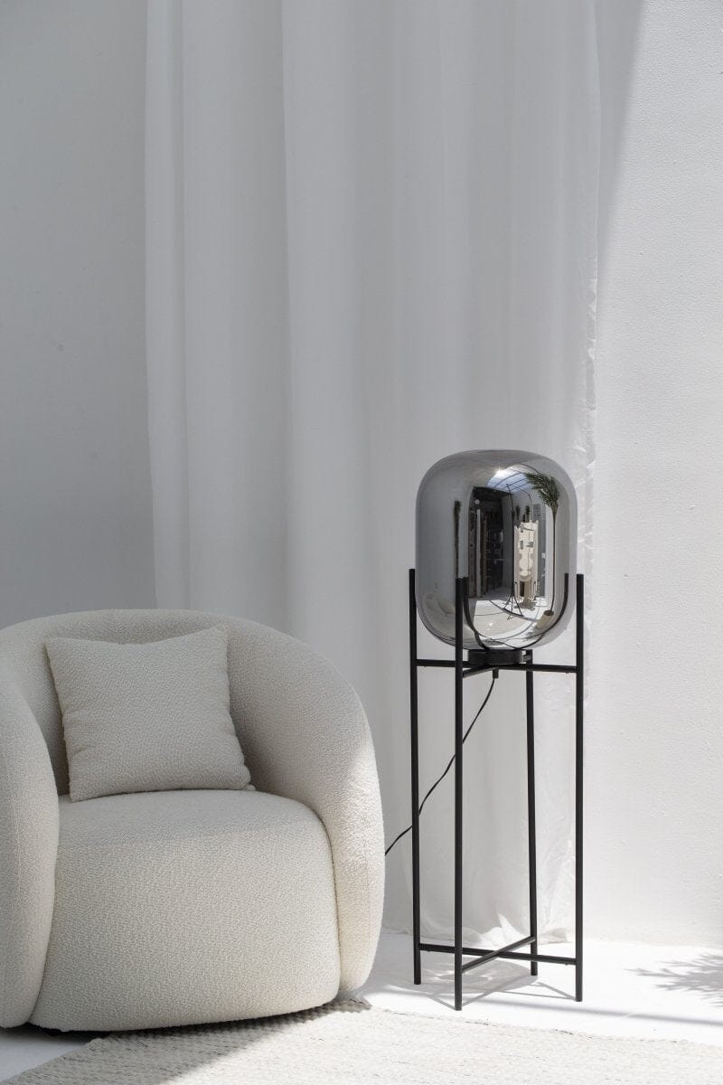 Sleek Reflections: Modern Glass Capsule Floor Lamp FAB02 