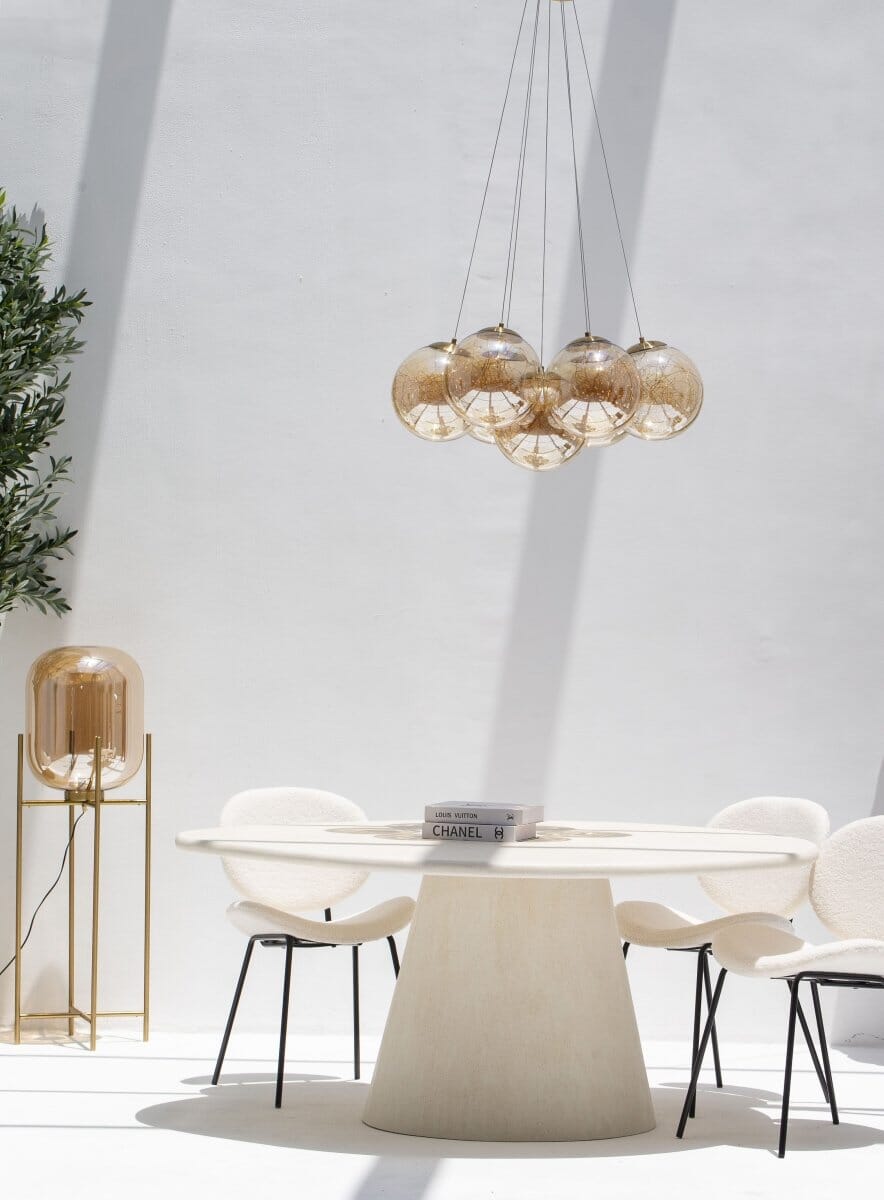 Golden Glass Orb Cluster Chandelier 