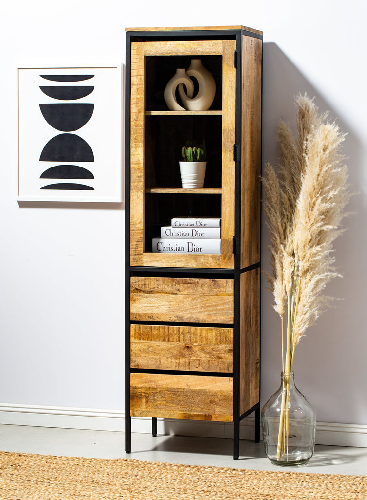 3 Drawers Cabinet with a Display Homekode 