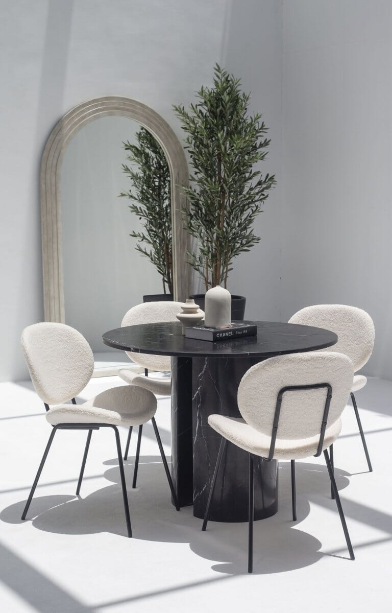 Cyrene Black Marquina Marble Dining Table (3 Sizes) MGH 