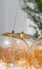 Golden Glass Orb Cluster Chandelier 