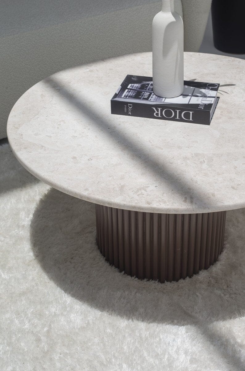 Petronia Oryx Marble Top Coffee Table (4 Base Colors) 