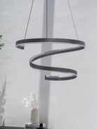 Sleek Modern Spiral Grey LED Pendant Lamp 