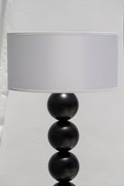 Modern Black Beaded Floor Lamp with White Shade 