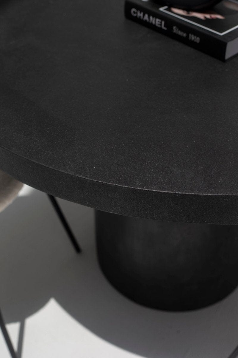 Onyx Black Round Concrete Dining Table Homekode 