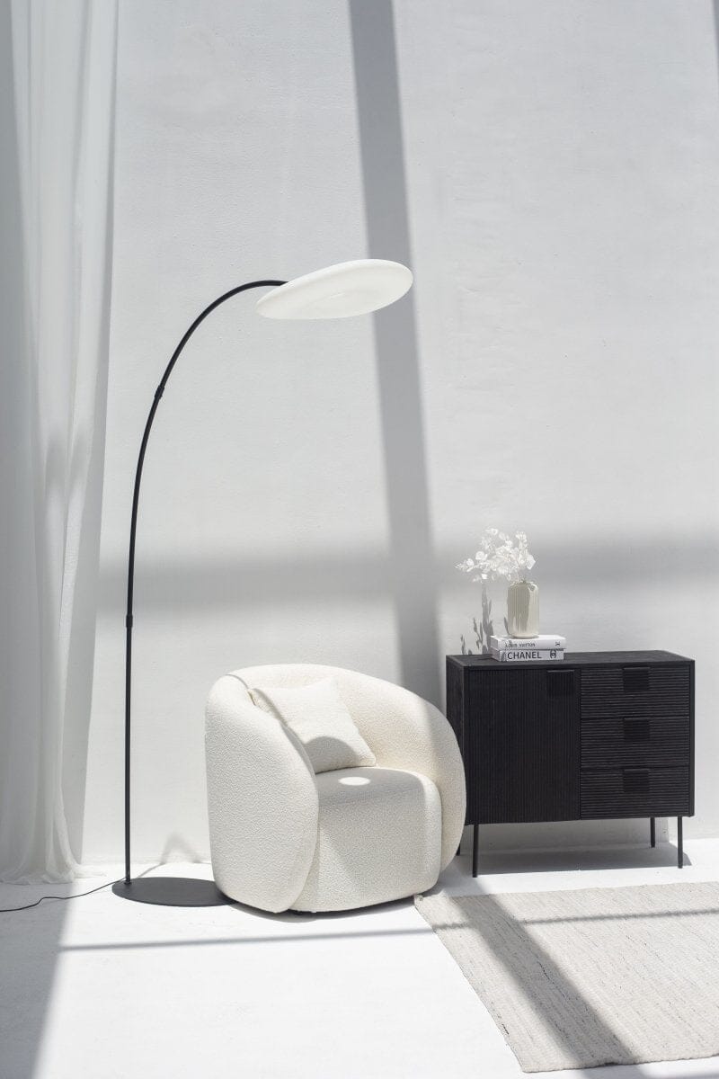 Black Fishing Arched Floor Lamp 