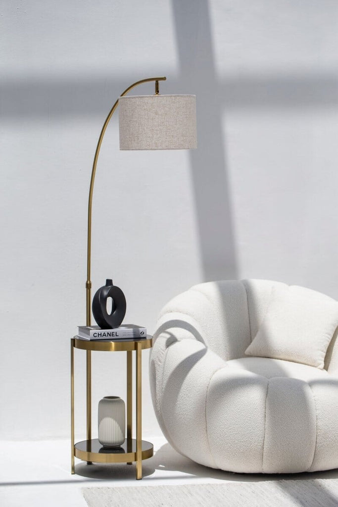 Gold Arched Floor Lamp With Table (170 CM) Homekode 