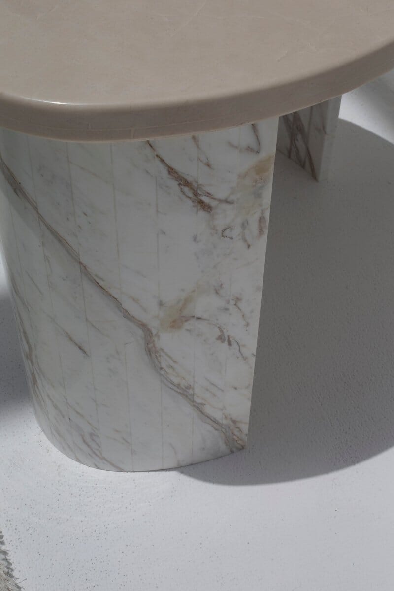 Hestia Semi-Lunar Marble Side Table 