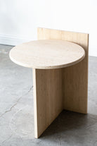 Oasis Travertine Round Top Side Table Homekode 