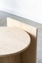 Oasis Travertine Round Top Side Table Homekode 