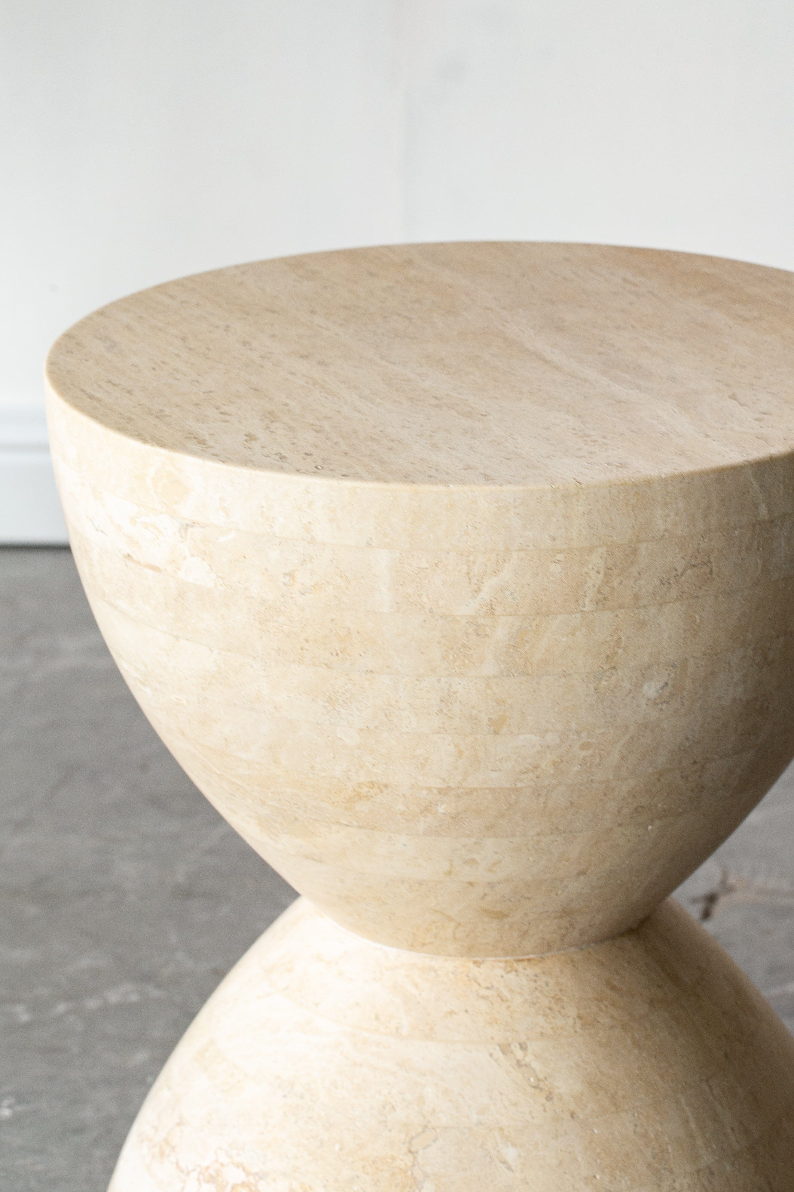 Travertine Hourglass Side Table Homekode 