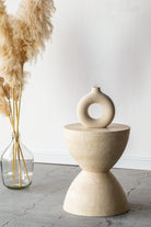 Travertine Hourglass Side Table Homekode 