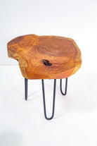 Tree Stump Side Table with Hairpin Legs Homekode 