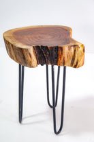 Tree Stump Side Table with Hairpin Legs Homekode 