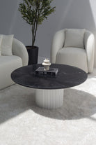 Petronia Black Marquina Coffee Table (4 Base Colors) MGH White 