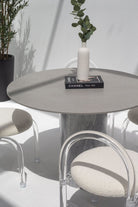 Cynthia Grey Dekton Dining Table with Bianco Joya Base MGH 