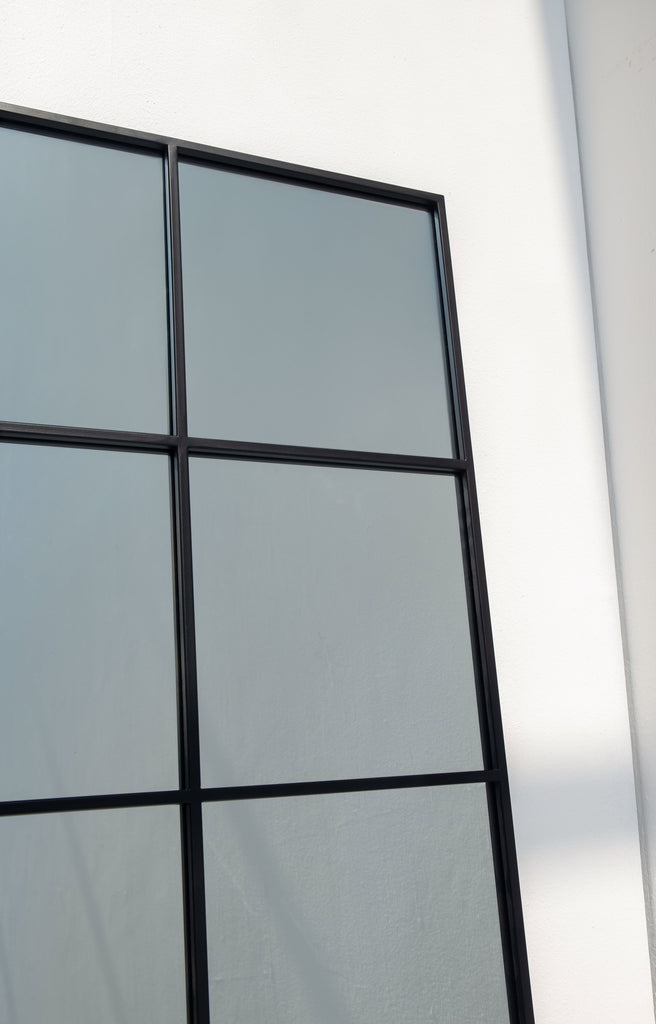 Freya XL Black Rectangular Window Mirror (210x120 CM) Mirrors Homekode 