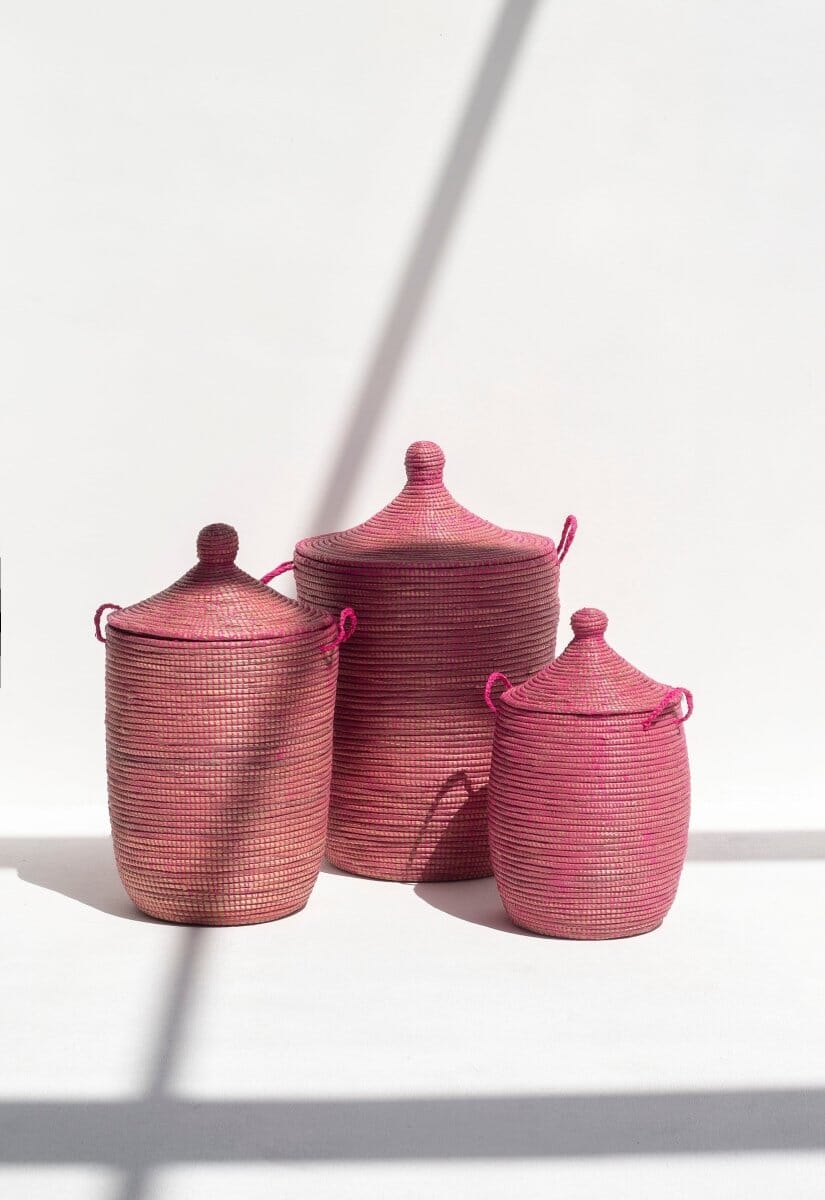 Maisha Handmade Pink Classic Basket (3 Sizes)