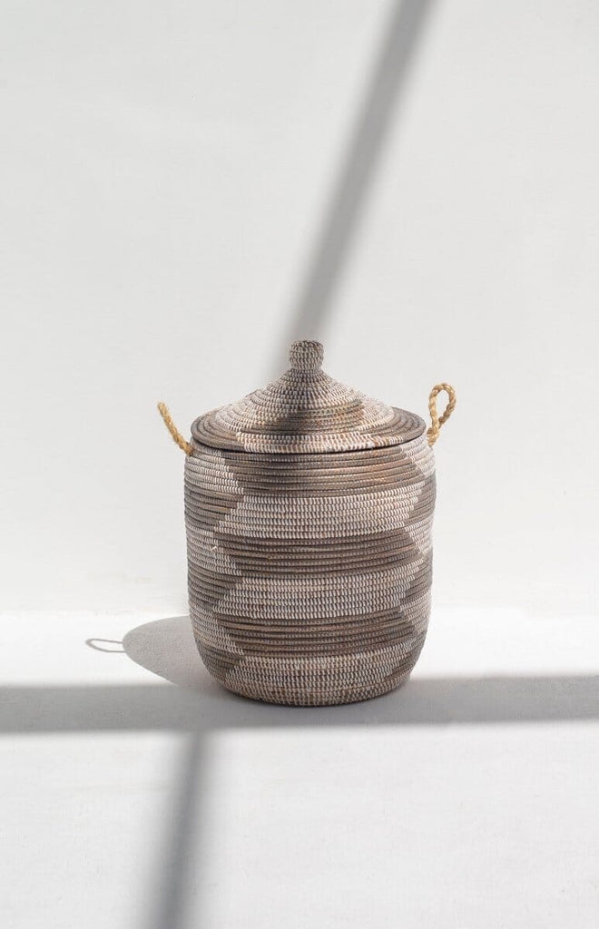 Handmade Natural & Dark Brown Basket (3 Sizes) BASKET DECO 