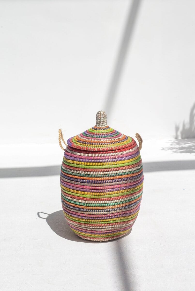 Handmade Circular Multi-Color Classic Basket (3 Sizes) BASKET  